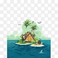 海岛上的小房子