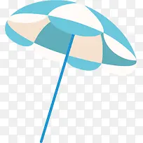 矢量图水彩蓝色太阳伞