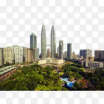 马来西亚双子塔建筑群图片