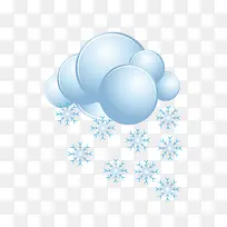 卡通手绘云彩雪花