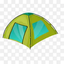 卡通绿色的帐篷设计矢量图