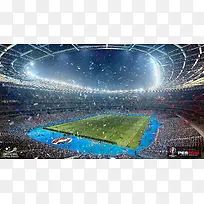 足球场夜晚海报背景欧洲杯