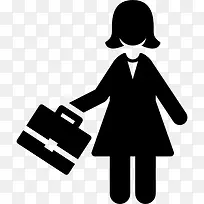 女人与公文包图标