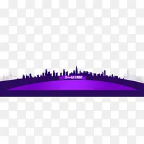 紫色楼房剪影