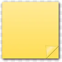带折角的浅黄色便利贴