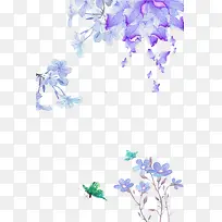 紫色清新唯美花朵装饰图案