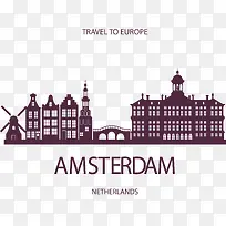 欧洲阿姆斯特丹旅游海报