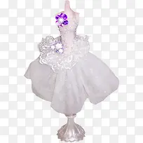 白色花纹婚纱