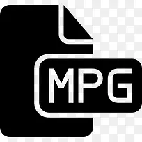MPG文件黑色固体界面符号图标
