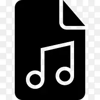 音乐文件的黑色界面符号图标