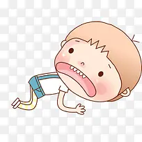 卡通 趴着 插图
