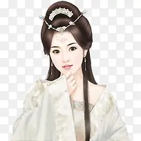 古风立绘托下巴漂亮女子