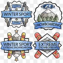 水彩冬季运动标志