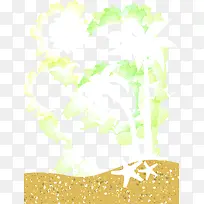夏日椰子树剪影背景装饰