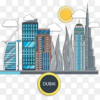 迪拜城市建设矢量