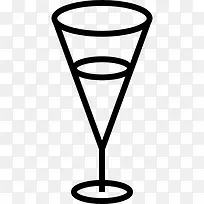 白葡萄酒饮料玻璃透明容器轮廓图标