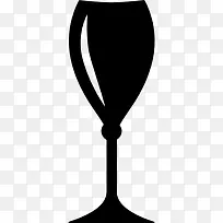 葡萄酒的黑色玻璃图标