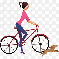 女生骑自行车