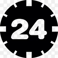 24小时服务的标志图标