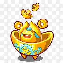 金元宝金黄色元宝表情