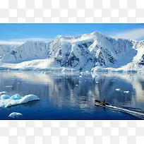 北极冰山雪山自然景观