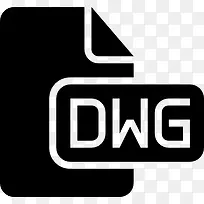 DWG文件格式的黑色固体界面符号图标
