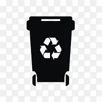 黑色简约保护环境可回收标志的垃