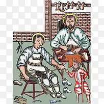 中世纪皮鞋鞋匠