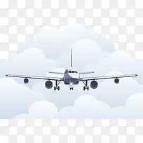 云中白色飞机免费图片素材