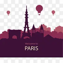 紫色巴黎欢迎旅游