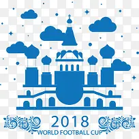 蓝色花纹2018年世界杯