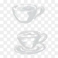 粉笔手绘矢量咖啡杯