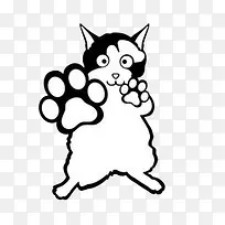 猫大人 两个 站着的猫 滑稽
