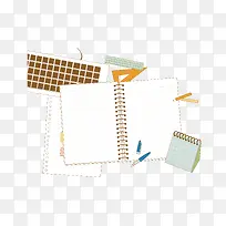 矢量书籍日记元素设计