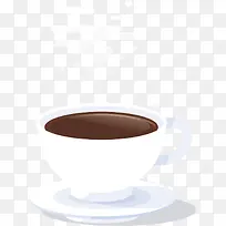 矢量图白色的把杯子里有咖啡