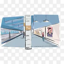 地铁站插画