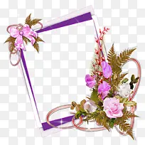 紫色花朵花草装饰边框纹理