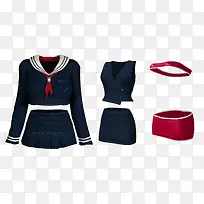 水手服校服泳衣素材免抠