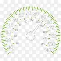 矢量绿色指针表盘时刻表