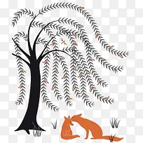 树下的狐狸