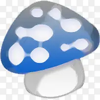 蓝色卡通点状蘑菇