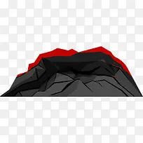 黑色岩石火山卡通背景