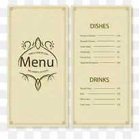 素雅餐厅菜单设计