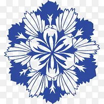 蓝色抽象花卉花纹图案