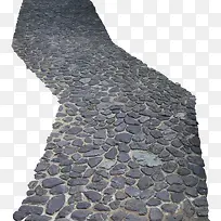 曲折的石子路面
