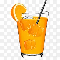 橙色冰块果汁