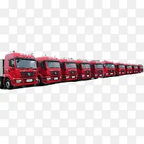 红色卡车运输车队