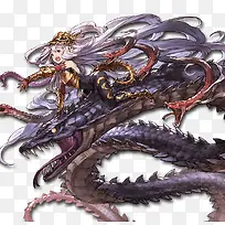 骑着龙的游戏人物美女