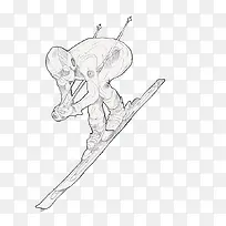 简笔滑雪人