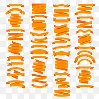 45款橙色丝带设计矢量素材